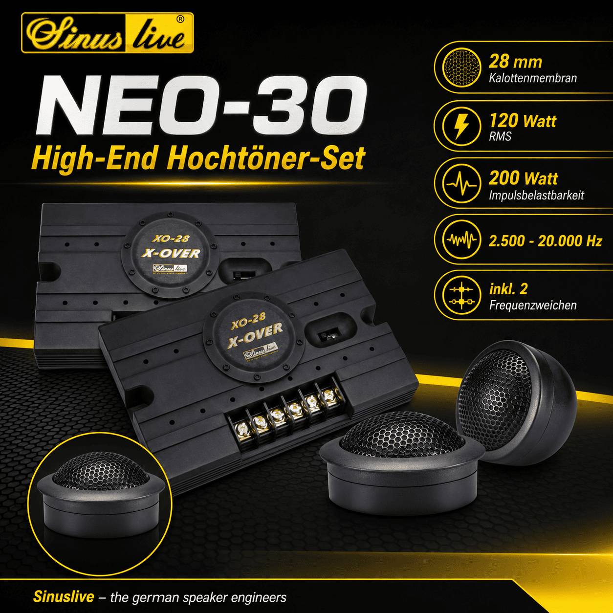 Sinuslive Neo-30 Hochtöner Set mit Frequenzweichen
