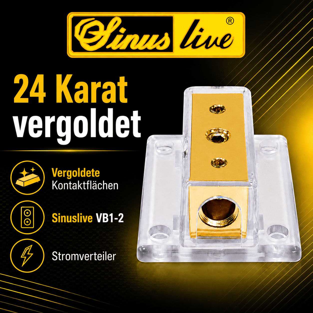 Sinuslive VB1-2 Stromverteiler Eingang von 35-50mm² auf zwei Ausgänge 16-25mm²