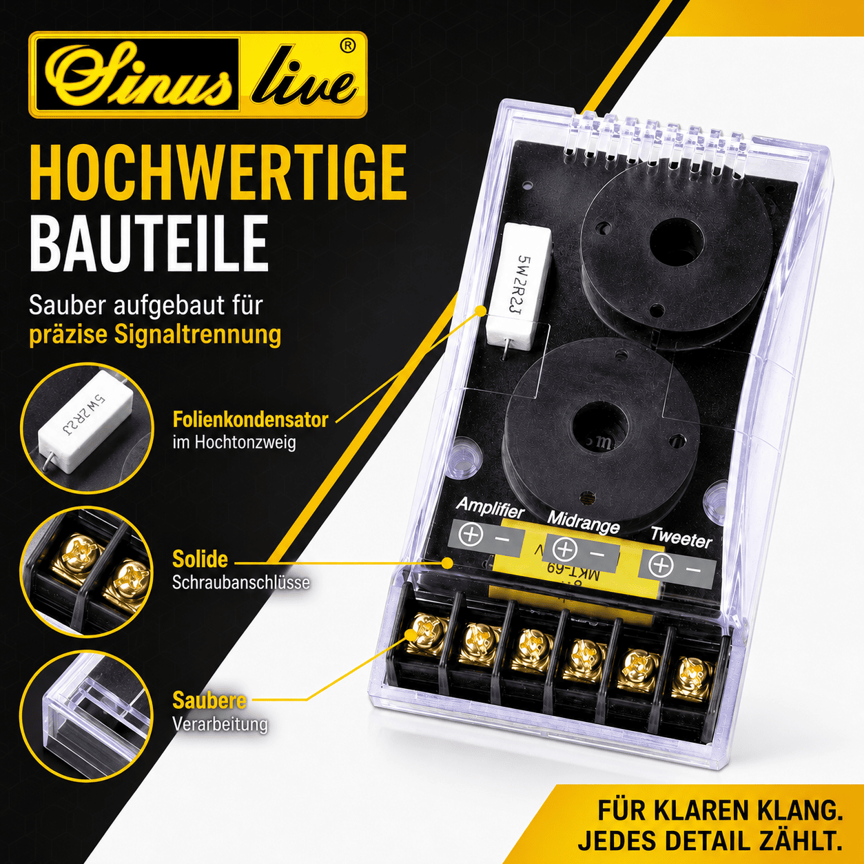Sinuslive CR-235 2-Wege-Lautsprecher-Frequenzweiche
