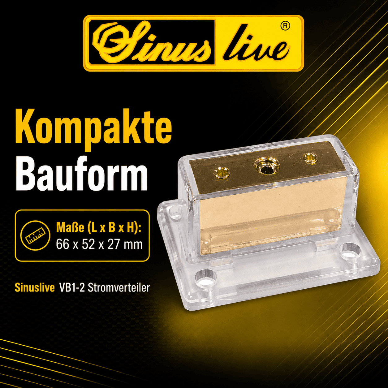 Sinuslive VB1-2 Stromverteiler Eingang von 35-50mm² auf zwei Ausgänge 16-25mm²