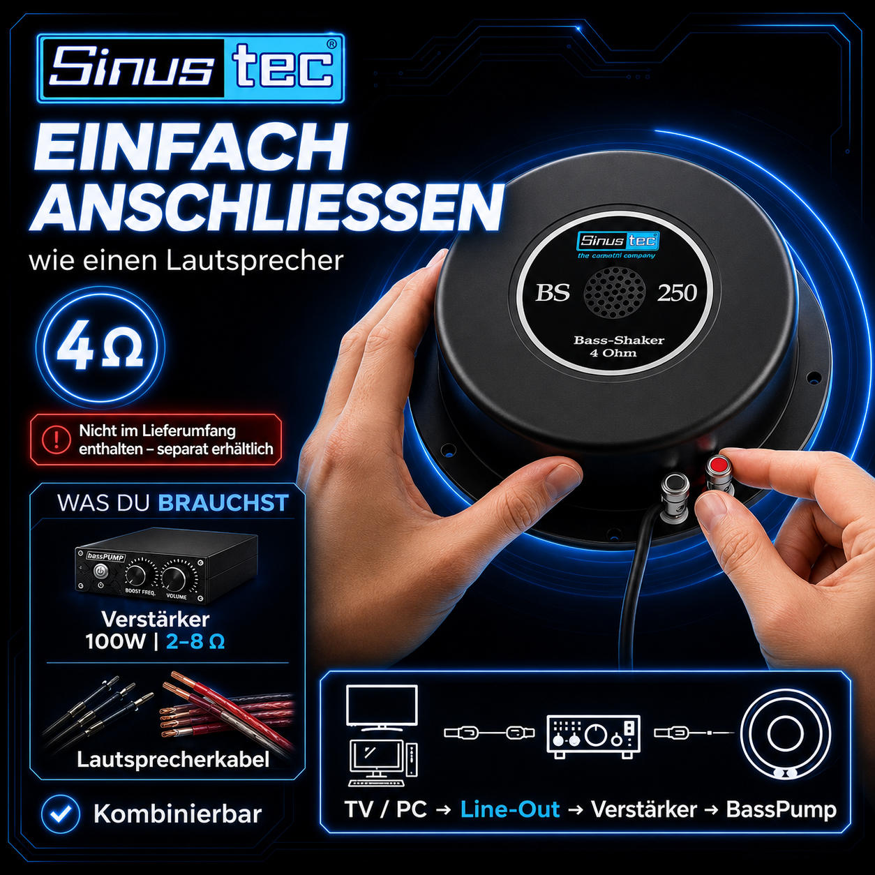 Sinustec BS250 bassPUMP 4Ohm