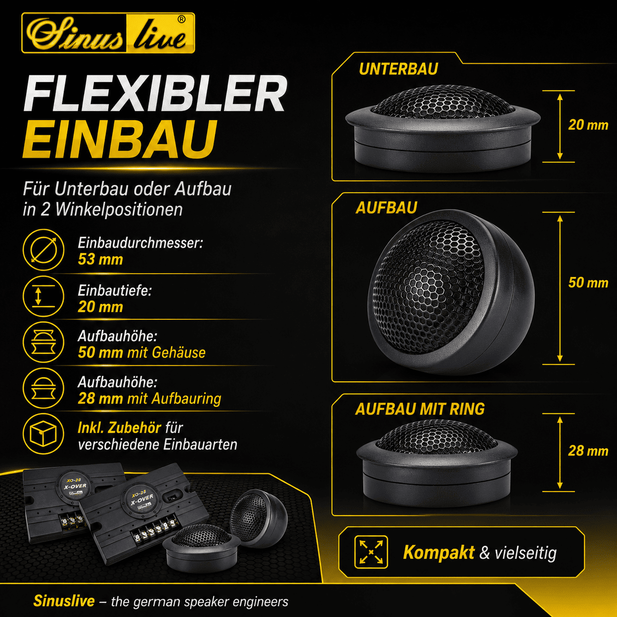 Sinuslive Neo-30 Hochtöner Set mit Frequenzweichen
