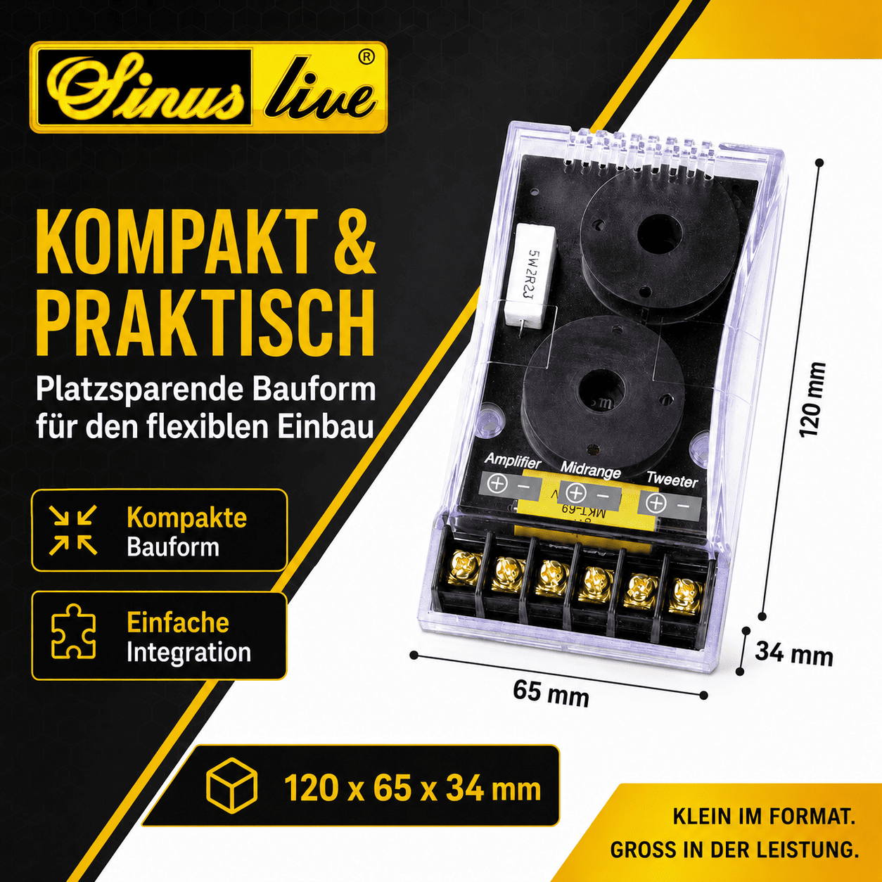 Sinuslive CR-235 2-Wege-Lautsprecher-Frequenzweiche