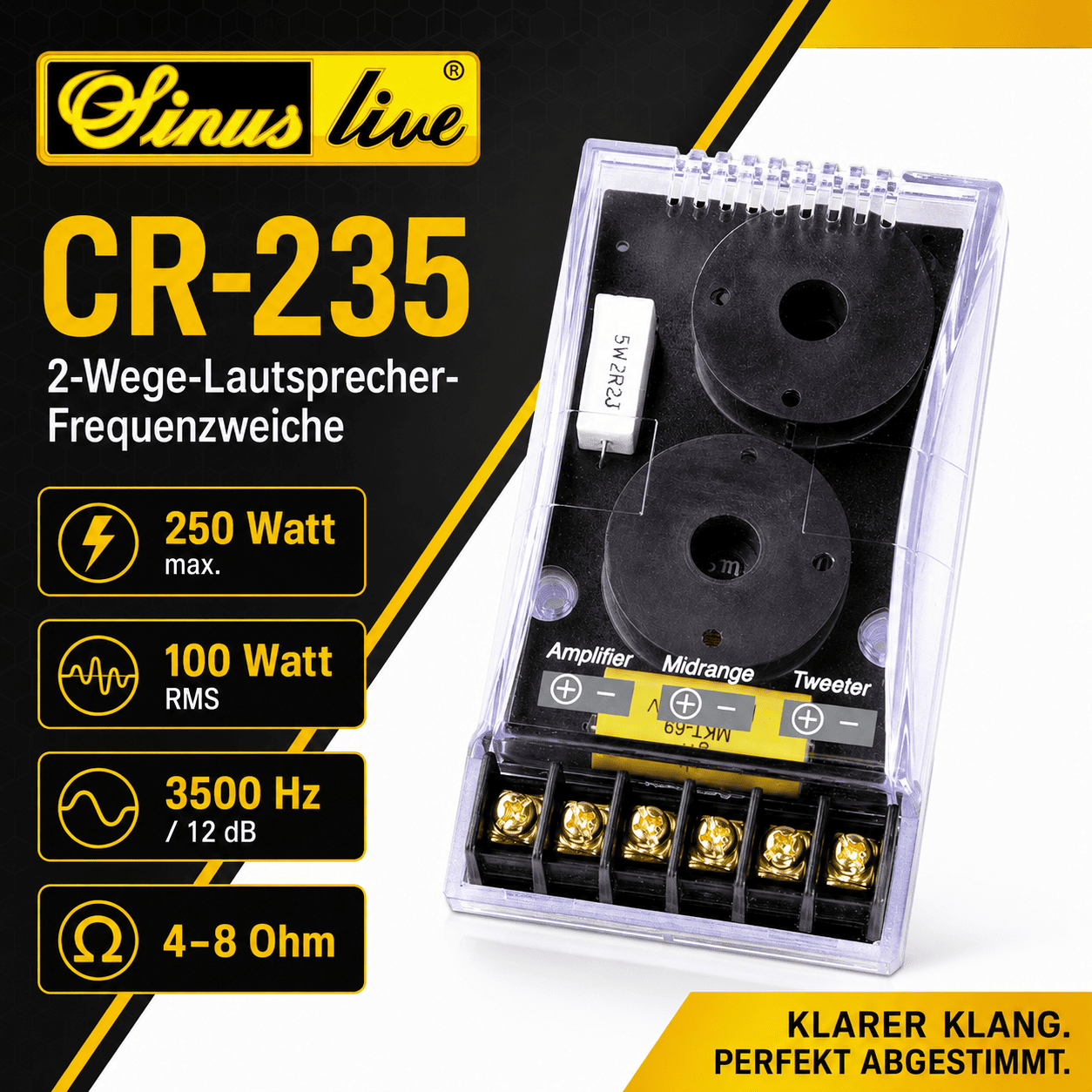 Sinuslive CR-235 2-Wege-Lautsprecher-Frequenzweiche