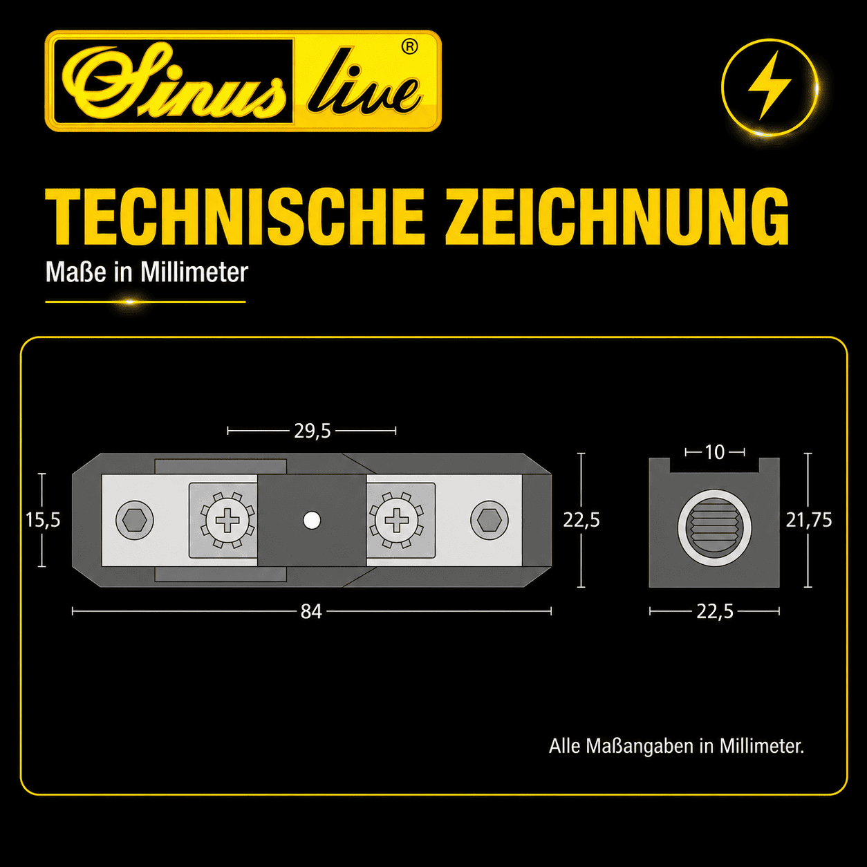 Sinuslive SH-175 Sicherungshalter für M-ANL Sicherung