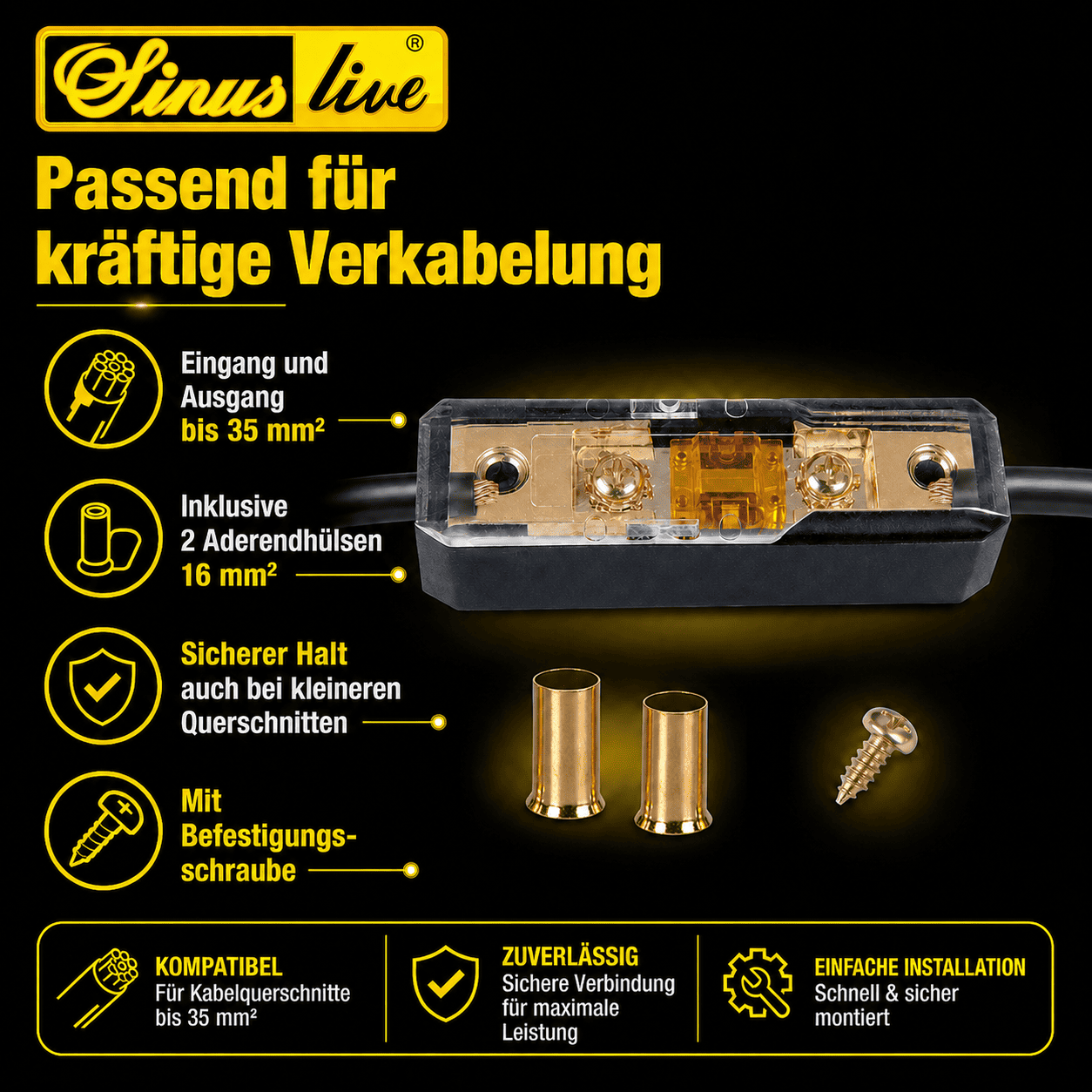 Sinuslive SH-175 Sicherungshalter für M-ANL Sicherung