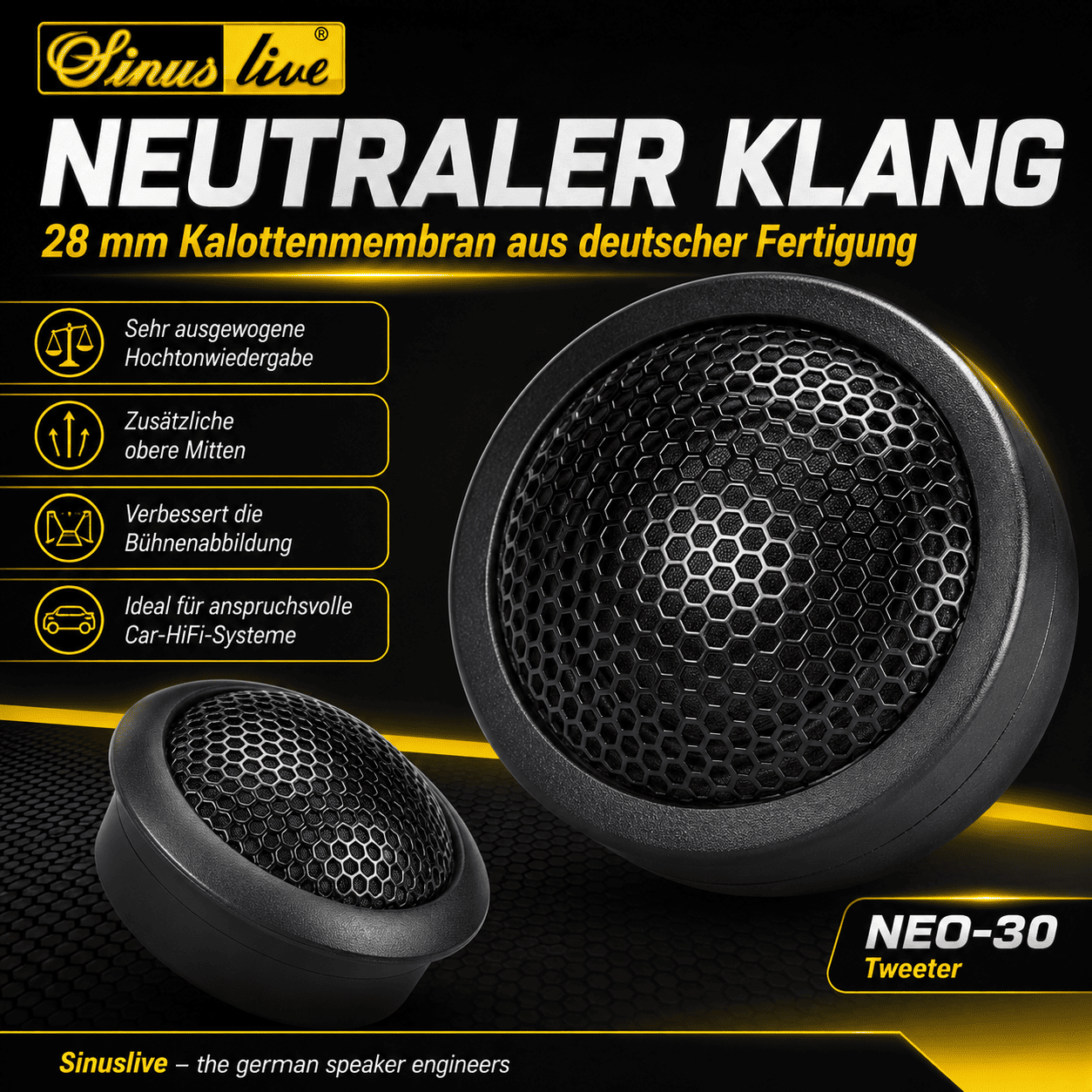 Sinuslive Neo-30 Hochtöner Set mit Frequenzweichen