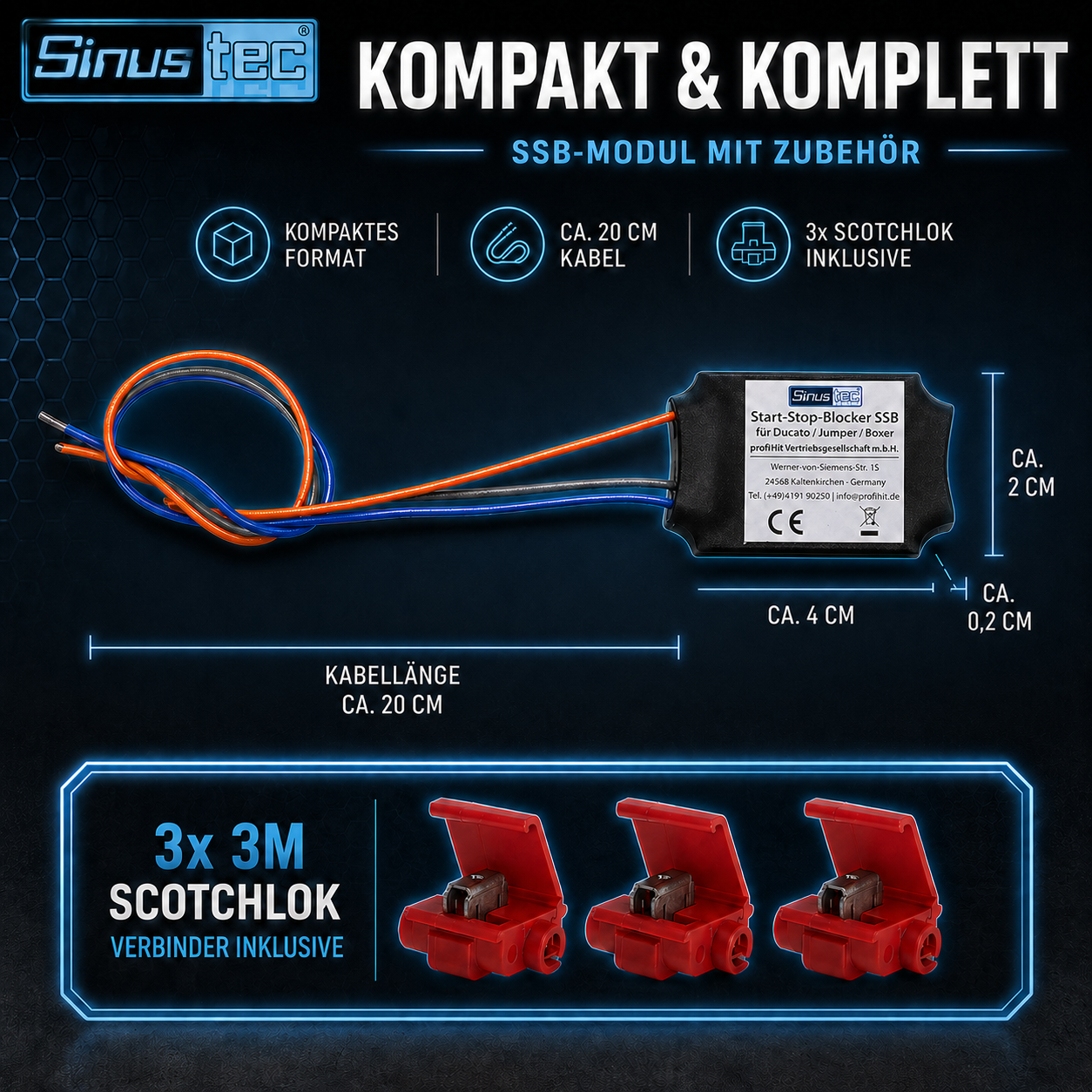 Sinustec Start-Stop-Blocker SSB-Modul für Ducato / Jumper / Boxer