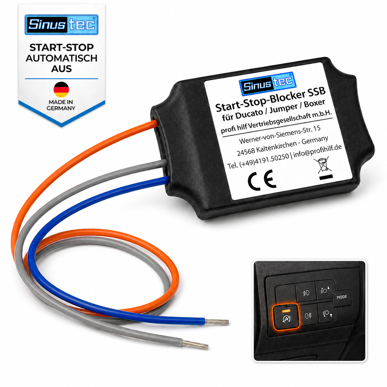 Sinustec Start-Stop-Blocker SSB-Modul für Ducato / Jumper / Boxer